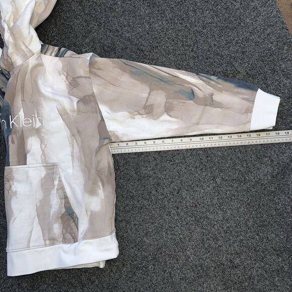 Calvin Klein Relaxed Fit Unisex Marble Pullover Hoodie Multicolor Size M - Picture 6 of 6